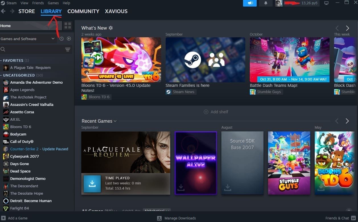 Libreria dell'Account Steam